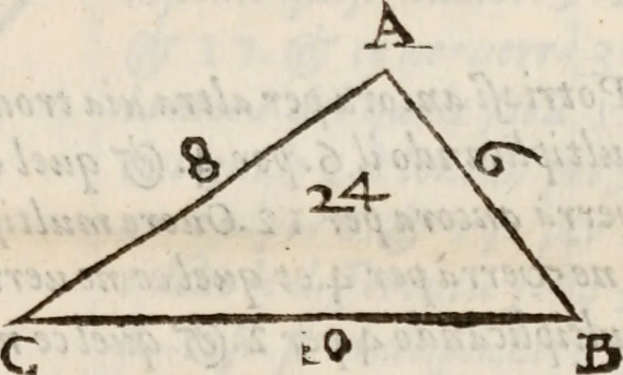 An illustration from Del modo di misvrare le distantie, le superficie, i corpi, le piante, le prouincie, le prospettiue, & tutte le altre cose terrene, che possono occorrere à gli huomini, secondo le vere regole d'Euclide, & de gli altri più lodati scrittori. Dedicata all'illvstrissimo, et eccellentissimo signore, il sig. Cosimo de Medici .., 1614, leaf 128
