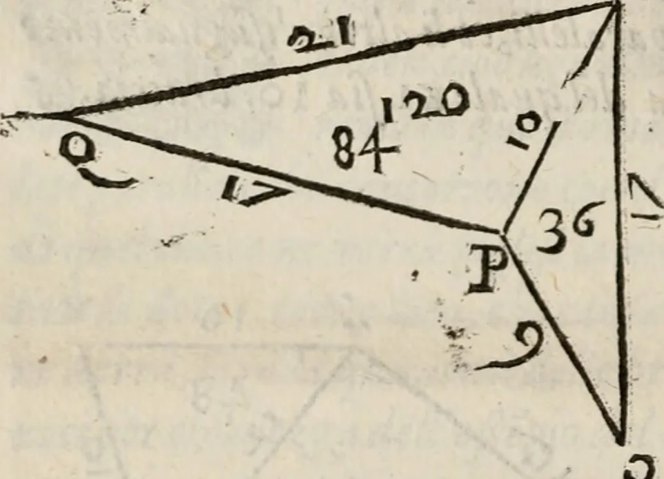 An illustration from Del modo di misvrare le distantie, le superficie, i corpi, le piante, le prouincie, le prospettiue, & tutte le altre cose terrene, che possono occorrere à gli huomini, secondo le vere regole d'Euclide, & de gli altri più lodati scrittori. Dedicata all'illvstrissimo, et eccellentissimo signore, il sig. Cosimo de Medici .., 1614, leaf 139