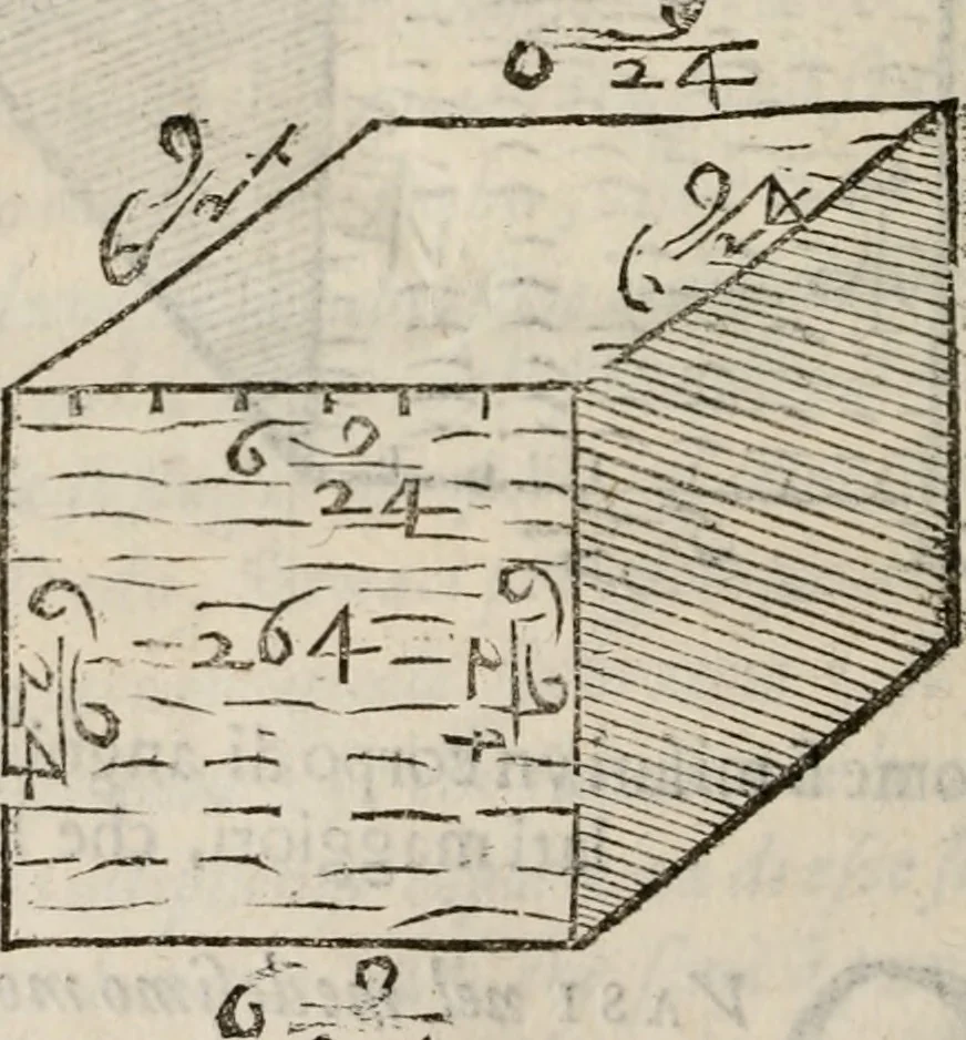 An illustration from Del modo di misvrare le distantie, le superficie, i corpi, le piante, le prouincie, le prospettiue, & tutte le altre cose terrene, che possono occorrere à gli huomini, secondo le vere regole d'Euclide, & de gli altri più lodati scrittori. Dedicata all'illvstrissimo, et eccellentissimo signore, il sig. Cosimo de Medici .., 1614, leaf 157