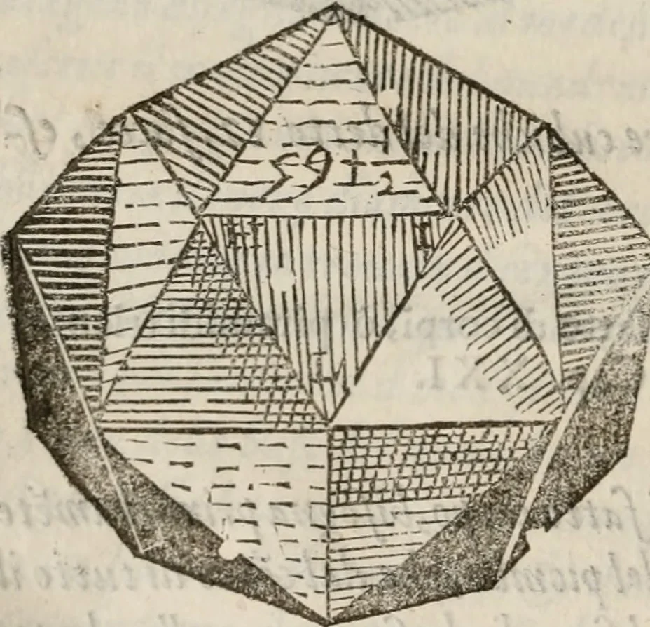An illustration from Del modo di misvrare le distantie, le superficie, i corpi, le piante, le prouincie, le prospettiue, & tutte le altre cose terrene, che possono occorrere à gli huomini, secondo le vere regole d'Euclide, & de gli altri più lodati scrittori. Dedicata all'illvstrissimo, et eccellentissimo signore, il sig. Cosimo de Medici .., 1614, leaf 191