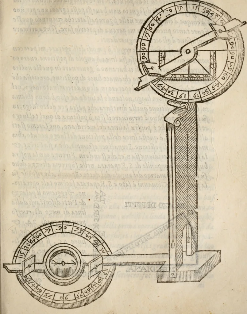 An illustration from Del modo di misvrare le distantie, le superficie, i corpi, le piante, le prouincie, le prospettiue, & tutte le altre cose terrene, che possono occorrere à gli huomini, secondo le vere regole d'Euclide, & de gli altri più lodati scrittori. Dedicata all'illvstrissimo, et eccellentissimo signore, il sig. Cosimo de Medici .., 1614, leaf 212