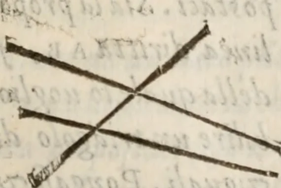 An illustration from Del modo di misvrare le distantie, le superficie, i corpi, le piante, le prouincie, le prospettiue, & tutte le altre cose terrene, che possono occorrere à gli huomini, secondo le vere regole d'Euclide, & de gli altri più lodati scrittori. Dedicata all'illvstrissimo, et eccellentissimo signore, il sig. Cosimo de Medici .., 1614, leaf 234