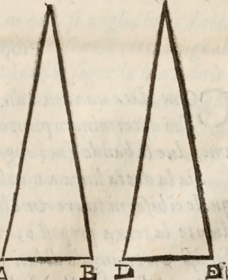 An illustration from Del modo di misvrare le distantie, le superficie, i corpi, le piante, le prouincie, le prospettiue, & tutte le altre cose terrene, che possono occorrere à gli huomini, secondo le vere regole d'Euclide, & de gli altri più lodati scrittori. Dedicata all'illvstrissimo, et eccellentissimo signore, il sig. Cosimo de Medici .., 1614, leaf 242