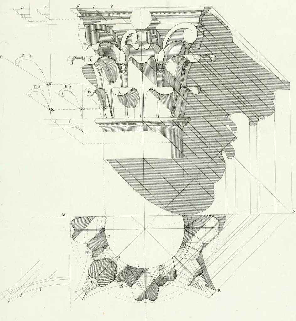 An illustration from Del modo di tracciare i contorni delle ombre : prodotte dai corpi illuminati dal sole, 1831, leaf 53