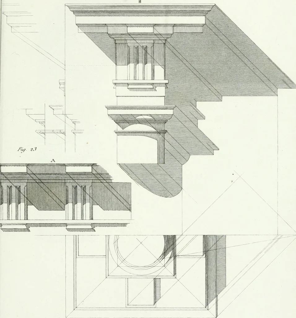An illustration from Del modo di tracciare i contorni delle ombre : prodotte dai corpi illuminati dal sole, 1831, leaf 55