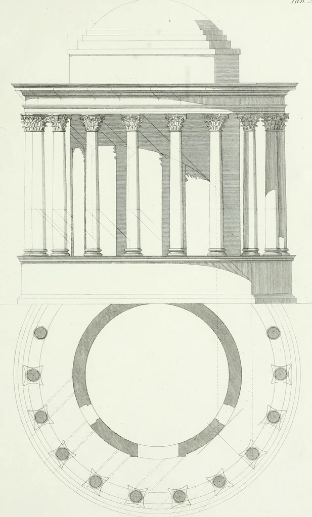 An illustration from Del modo di tracciare i contorni delle ombre : prodotte dai corpi illuminati dal sole, 1831, leaf 69