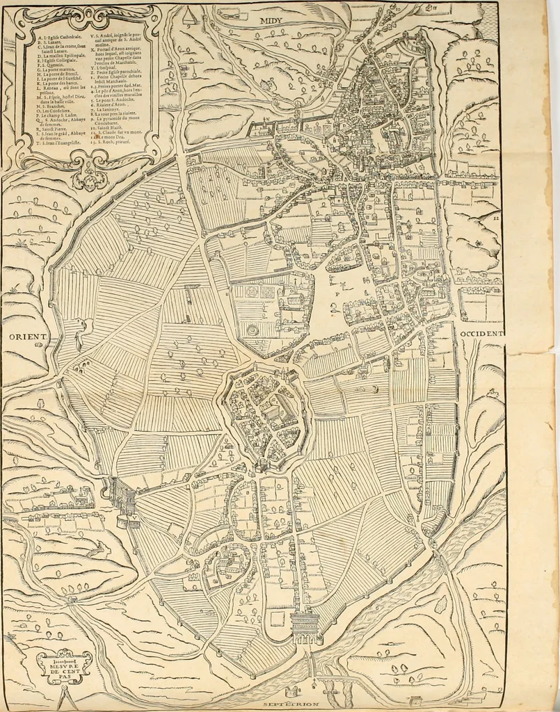 An illustration from De l'origine des bovrgongnons, et antiqvité des estats de Bovrgongne, devx livres : plus, des antiquitez d'Autun, liure 1 : de Chalon, 2 : de Mascon, 3 : de l'abbaye & ville de Tournus, 1, 1581, leaf 229