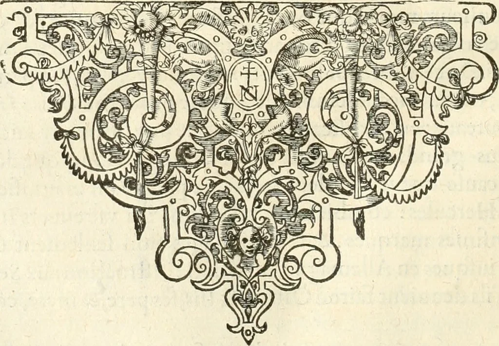 An illustration from De l'origine des bovrgongnons, et antiqvité des estats de Bovrgongne, devx livres : plus, des antiquitez d'Autun, liure 1 : de Chalon, 2 : de Mascon, 3 : de l'abbaye & ville de Tournus, 1, 1581, leaf 263