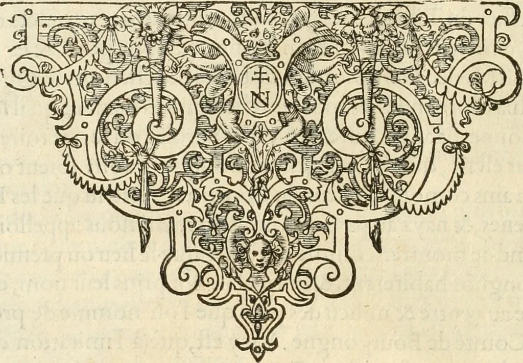 An illustration from De l'origine des bovrgongnons, et antiqvité des estats de Bovrgongne, devx livres : plus, des antiquitez d'Autun, liure 1 : de Chalon, 2 : de Mascon, 3 : de l'abbaye & ville de Tournus, 1, 1581, leaf 27