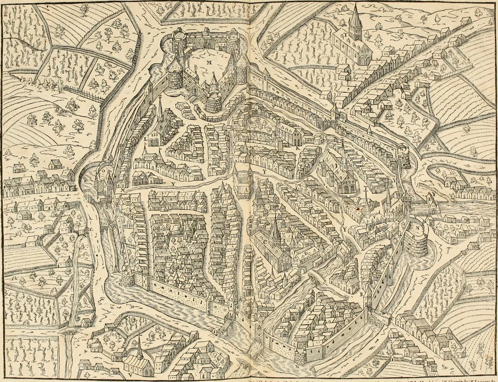 An illustration from De l'origine des bovrgongnons, et antiqvité des estats de Bovrgongne, devx livres : plus, des antiquitez d'Autun, liure 1 : de Chalon, 2 : de Mascon, 3 : de l'abbaye & ville de Tournus, 1, 1581, leaf 35