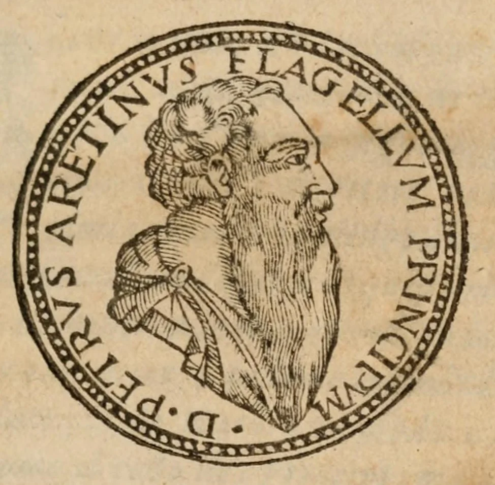An illustration from Del primo [-sesto] libro de le lettere di M. Pietro Aretino, 1608, leaf 5