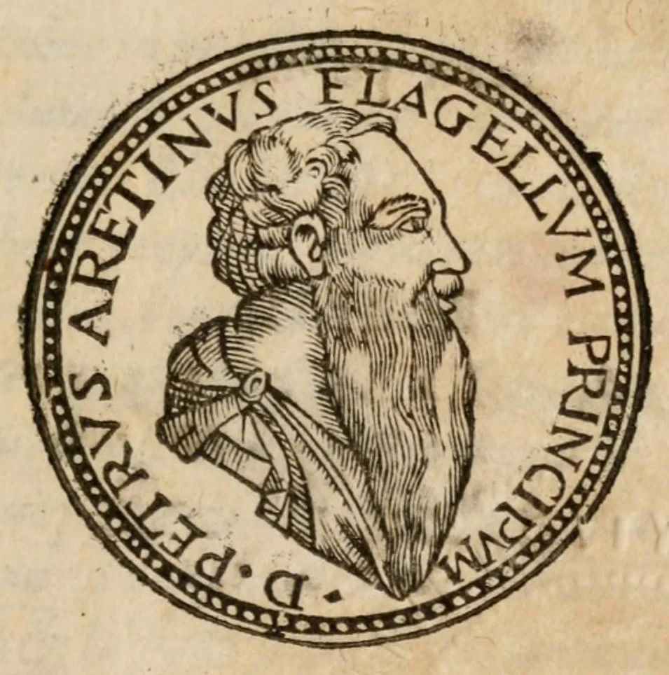 An illustration from Del primo [-sesto] libro de le lettere di M. Pietro Aretino, 1608, leaf 5