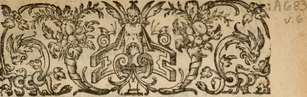 An illustration from Del primo [-sesto] libro de le lettere di M. Pietro Aretino, 1608, leaf 6
