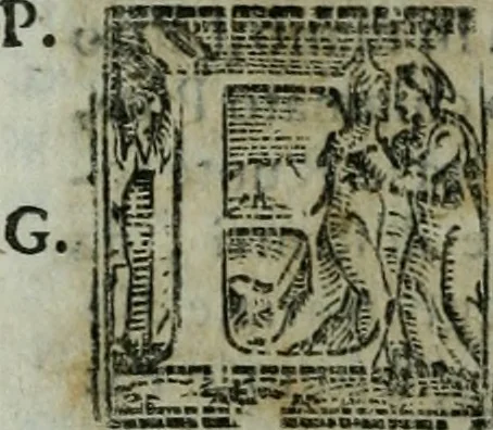 An illustration from Ragionamenti del sig. cavaliere Giorgio Vasari, pittore et architetto aretino, sopra le inuentioni da lui dipinte in Firenze nel palazzo di Loro Altezze serenissime. Con lo illustriss. & eccellentiss. signor don Francesco Medici, allora principe de Firenze. Insieme con la inuentione della pittura da lui cominciata nella cvpola. Con due tauole, vna delle cose piu notabili, & l'altra delli huomini illustri, che sono ritratti e nominati in quest' opera, 1588, leaf 43
