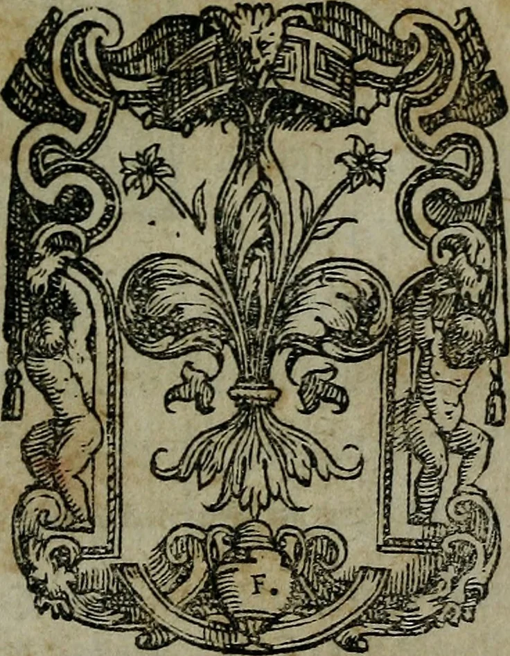 An illustration from Ragionamenti del sig. cavaliere Giorgio Vasari, pittore et architetto aretino, sopra le inuentioni da lui dipinte in Firenze nel palazzo di Loro Altezze serenissime. Con lo illustriss. & eccellentiss. signor don Francesco Medici, allora principe de Firenze. Insieme con la inuentione della pittura da lui cominciata nella cvpola. Con due tauole, vna delle cose piu notabili, & l'altra delli huomini illustri, che sono ritratti e nominati in quest' opera, 1588, leaf 6