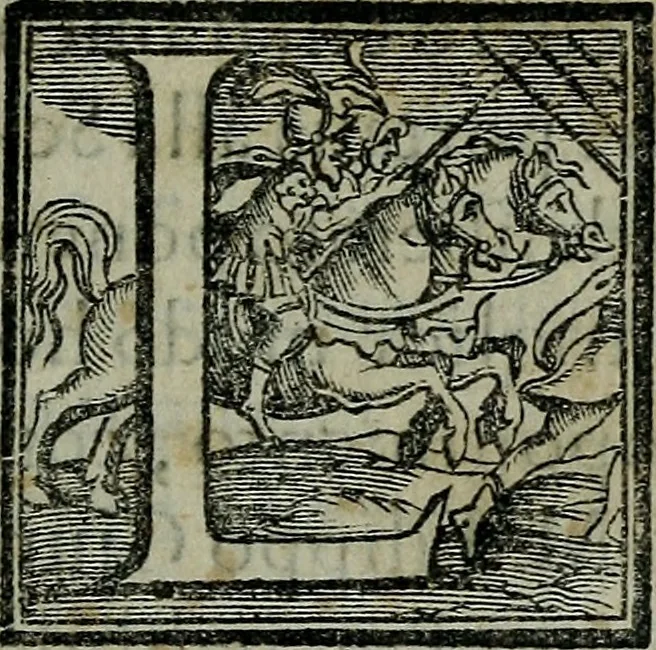 An illustration from Ragionamenti del sig. cavaliere Giorgio Vasari, pittore et architetto aretino, sopra le inuentioni da lui dipinte in Firenze nel palazzo di Loro Altezze serenissime. Con lo illustriss. & eccellentiss. signor don Francesco Medici, allora principe de Firenze. Insieme con la inuentione della pittura da lui cominciata nella cvpola. Con due tauole, vna delle cose piu notabili, & l'altra delli huomini illustri, che sono ritratti e nominati in quest' opera, 1588, leaf 8