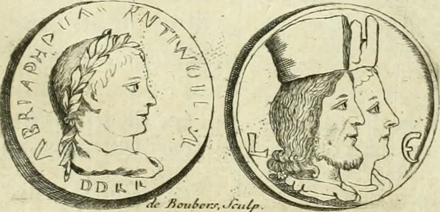 An illustration from De l'usage des statues chez les anciens : essai historique, 1768, leaf 108