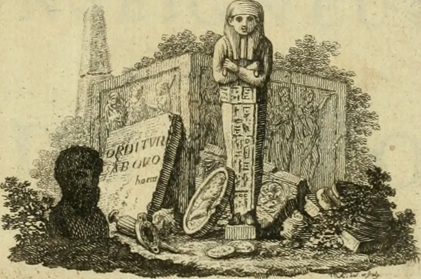An illustration from De l'usage des statues chez les anciens : essai historique, 1768, leaf 4