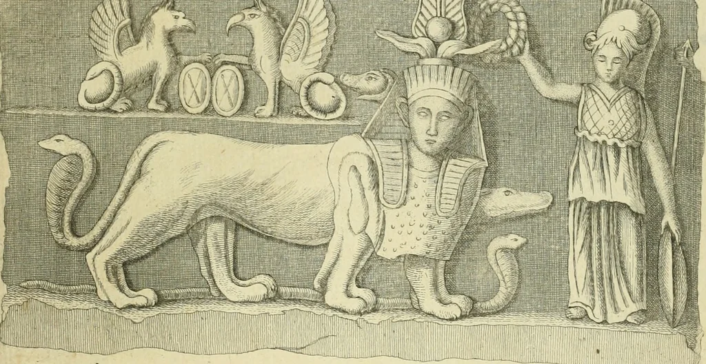 An illustration from De l'usage des statues chez les anciens : essai historique, 1768, leaf 564