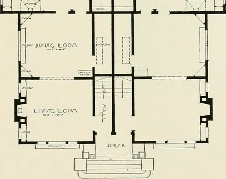 An illustration from De luxe flats : a book on flats and duplex homes ; showing the latest advance designs of this particular type of architecture, published to meet the requirements of all those who desire to study the flat or duplex home in its latest development., 1920, leaf 10