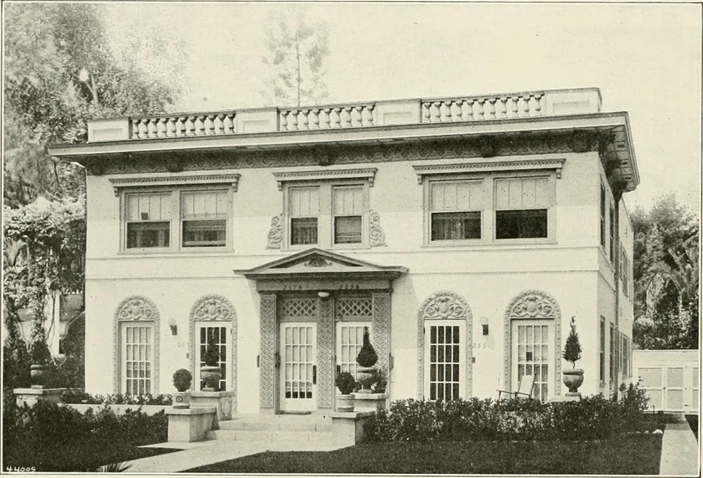 An illustration from De luxe flats : a book on flats and duplex homes ; showing the latest advance designs of this particular type of architecture, published to meet the requirements of all those who desire to study the flat or duplex home in its latest development., 1920, leaf 11