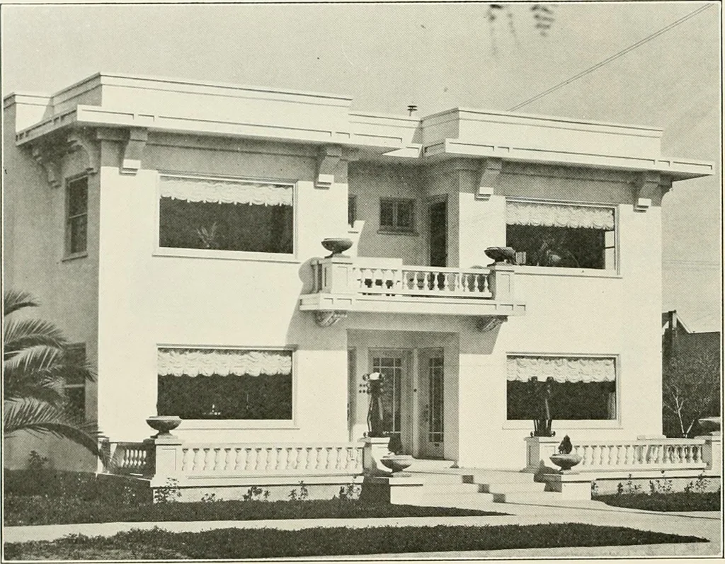 An illustration from De luxe flats : a book on flats and duplex homes ; showing the latest advance designs of this particular type of architecture, published to meet the requirements of all those who desire to study the flat or duplex home in its latest development., 1920, leaf 25