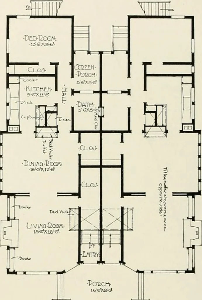 An illustration from De luxe flats : a book on flats and duplex homes ; showing the latest advance designs of this particular type of architecture, published to meet the requirements of all those who desire to study the flat or duplex home in its latest development., 1920, leaf 37