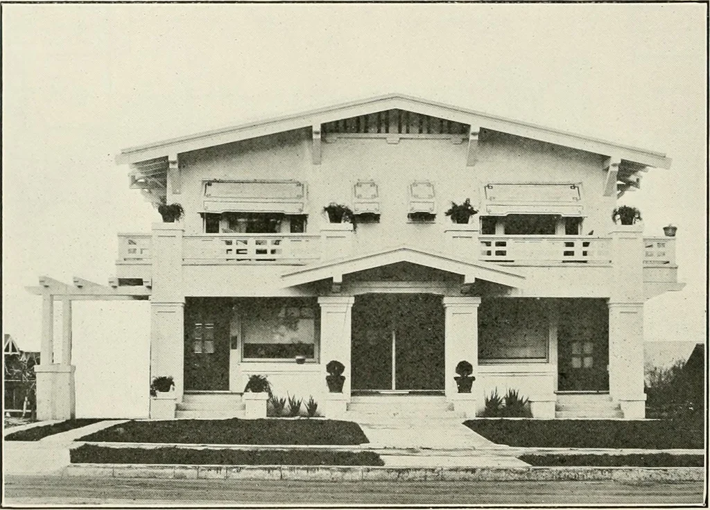 An illustration from De luxe flats : a book on flats and duplex homes ; showing the latest advance designs of this particular type of architecture, published to meet the requirements of all those who desire to study the flat or duplex home in its latest development., 1920, leaf 47