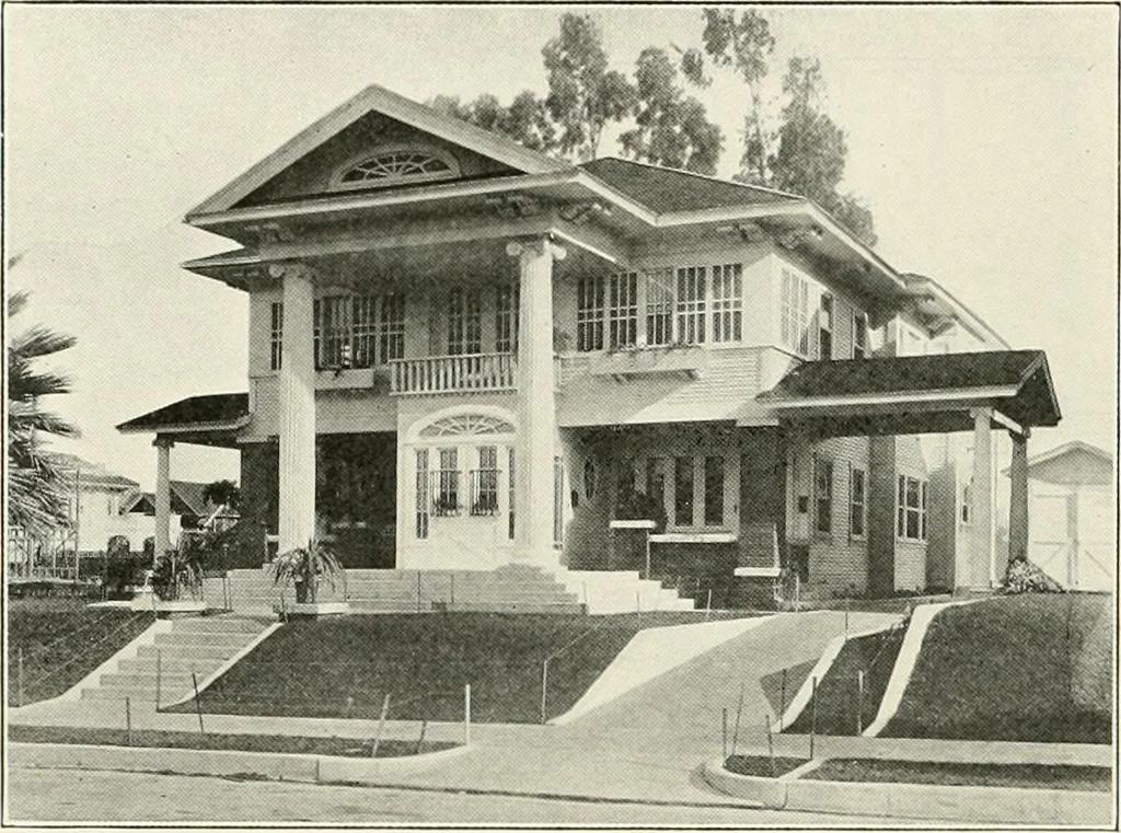 An illustration from De luxe flats : a book on flats and duplex homes ; showing the latest advance designs of this particular type of architecture, published to meet the requirements of all those who desire to study the flat or duplex home in its latest development., 1920, leaf 53