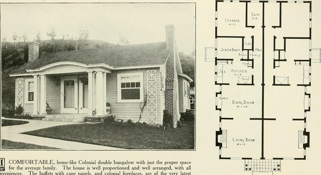 An illustration from De luxe flats : a book on flats and duplex homes ; showing the latest advance designs of this particular type of architecture, published to meet the requirements of all those who desire to study the flat or duplex home in its latest development., 1920, leaf 6
