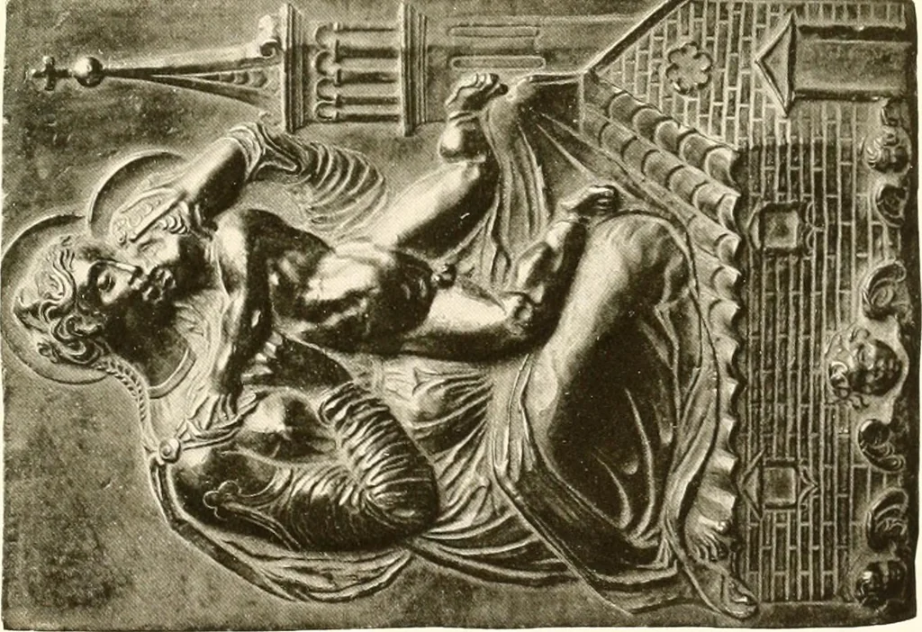An illustration from De luxe illustrated catalogue of the treasures and antiquities illustrating the golden age of Italian art, belonging to the famous expert and antiquarian, Signor Stefano Bardini, of Florence, Italy;, 1918, leaf 142