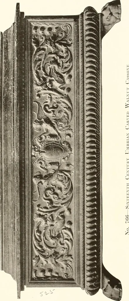 An illustration from De luxe illustrated catalogue of the treasures and antiquities illustrating the golden age of Italian art, belonging to the famous expert and antiquarian, Signor Stefano Bardini, of Florence, Italy;, 1918, leaf 574