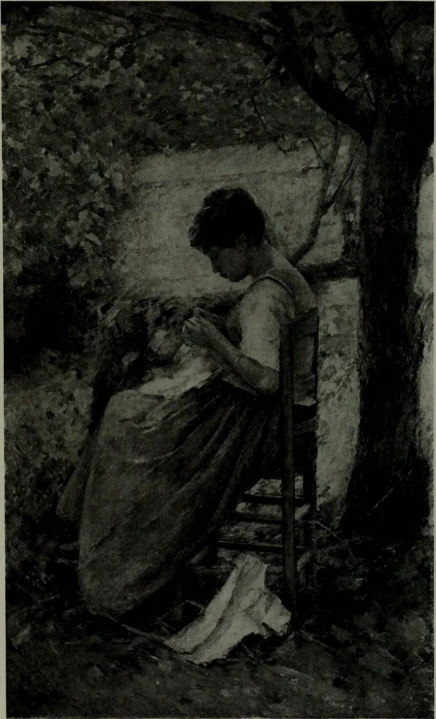 An illustration from De luxe illustrated catalogue of the notable art collection formed by the late George A. Hearn ... to be sold at unrestricted public sale, as directed by the terms of the will, Clarkson Cowl, Herbert Spencer Greims and George E. Schank, executors, on the afternoons and evenings at the places herein stated .., 1918, leaf 106