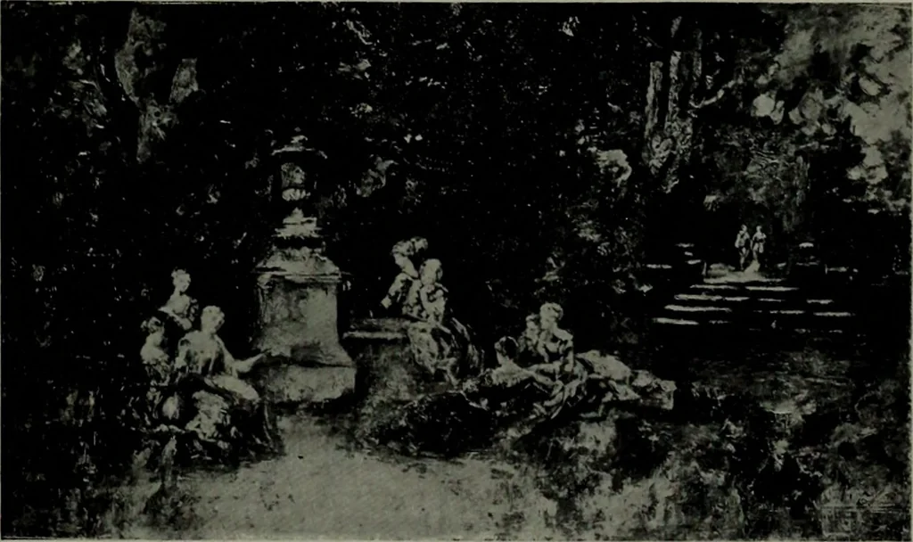 An illustration from De luxe illustrated catalogue of the notable art collection formed by the late George A. Hearn ... to be sold at unrestricted public sale, as directed by the terms of the will, Clarkson Cowl, Herbert Spencer Greims and George E. Schank, executors, on the afternoons and evenings at the places herein stated .., 1918, leaf 194