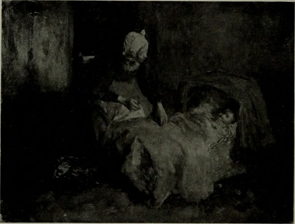 An illustration from De luxe illustrated catalogue of the notable art collection formed by the late George A. Hearn ... to be sold at unrestricted public sale, as directed by the terms of the will, Clarkson Cowl, Herbert Spencer Greims and George E. Schank, executors, on the afternoons and evenings at the places herein stated .., 1918, leaf 203