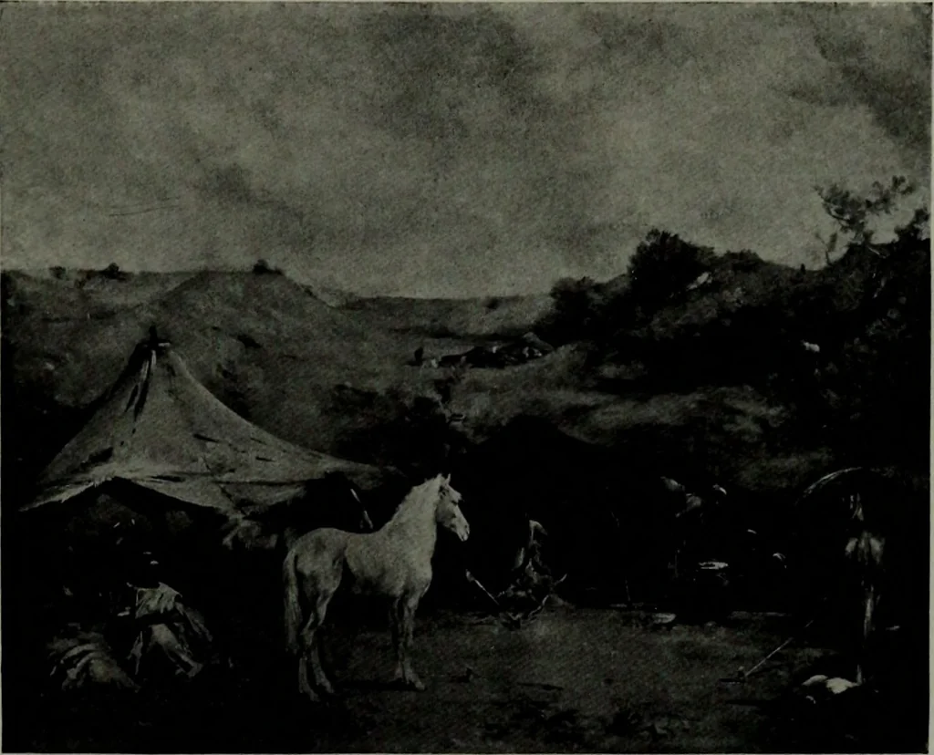 An illustration from De luxe illustrated catalogue of the notable art collection formed by the late George A. Hearn ... to be sold at unrestricted public sale, as directed by the terms of the will, Clarkson Cowl, Herbert Spencer Greims and George E. Schank, executors, on the afternoons and evenings at the places herein stated .., 1918, leaf 204