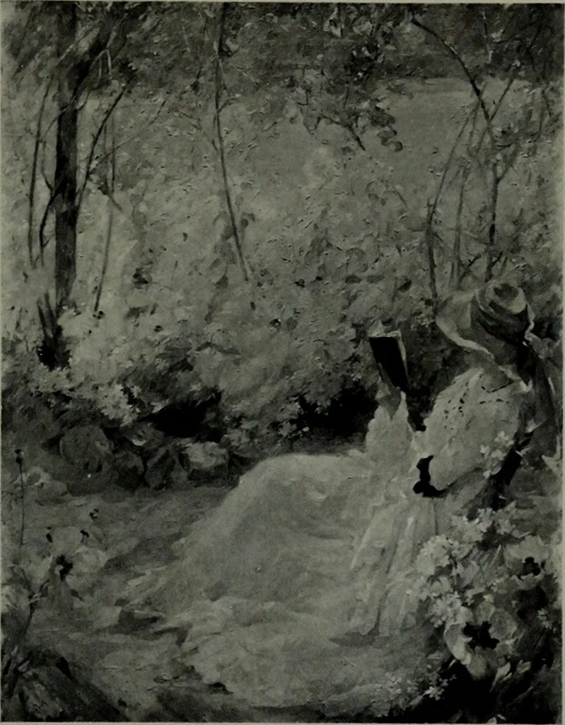 An illustration from De luxe illustrated catalogue of the notable art collection formed by the late George A. Hearn ... to be sold at unrestricted public sale, as directed by the terms of the will, Clarkson Cowl, Herbert Spencer Greims and George E. Schank, executors, on the afternoons and evenings at the places herein stated .., 1918, leaf 216