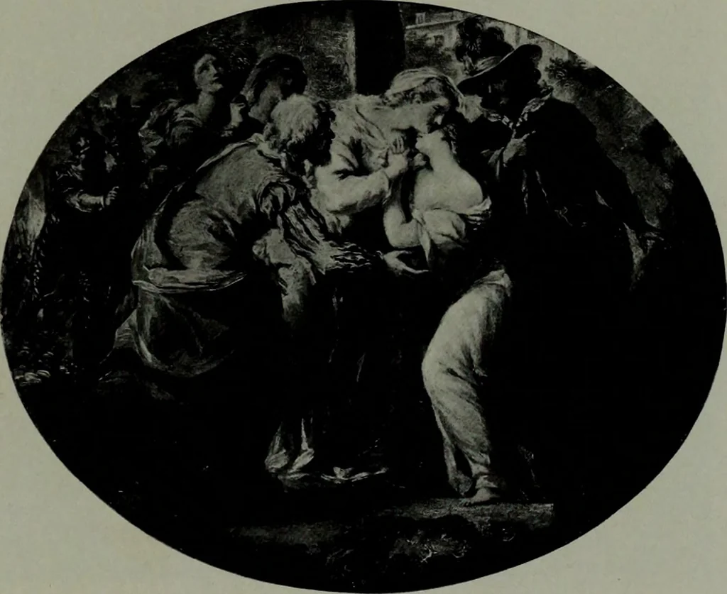 An illustration from De luxe illustrated catalogue of the notable art collection formed by the late George A. Hearn ... to be sold at unrestricted public sale, as directed by the terms of the will, Clarkson Cowl, Herbert Spencer Greims and George E. Schank, executors, on the afternoons and evenings at the places herein stated .., 1918, leaf 252