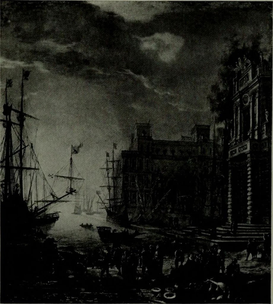 An illustration from De luxe illustrated catalogue of the notable art collection formed by the late George A. Hearn ... to be sold at unrestricted public sale, as directed by the terms of the will, Clarkson Cowl, Herbert Spencer Greims and George E. Schank, executors, on the afternoons and evenings at the places herein stated .., 1918, leaf 386