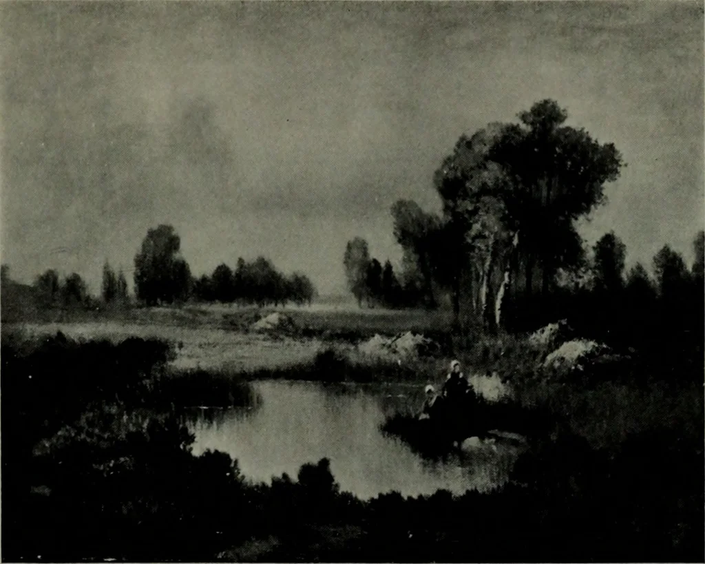 An illustration from De luxe illustrated catalogue of the notable art collection formed by the late George A. Hearn ... to be sold at unrestricted public sale, as directed by the terms of the will, Clarkson Cowl, Herbert Spencer Greims and George E. Schank, executors, on the afternoons and evenings at the places herein stated .., 1918, leaf 46