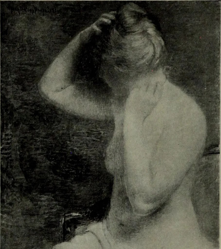 An illustration from De luxe illustrated catalogue of the notable art collection formed by the late George A. Hearn ... to be sold at unrestricted public sale, as directed by the terms of the will, Clarkson Cowl, Herbert Spencer Greims and George E. Schank, executors, on the afternoons and evenings at the places herein stated .., 1918, leaf 49