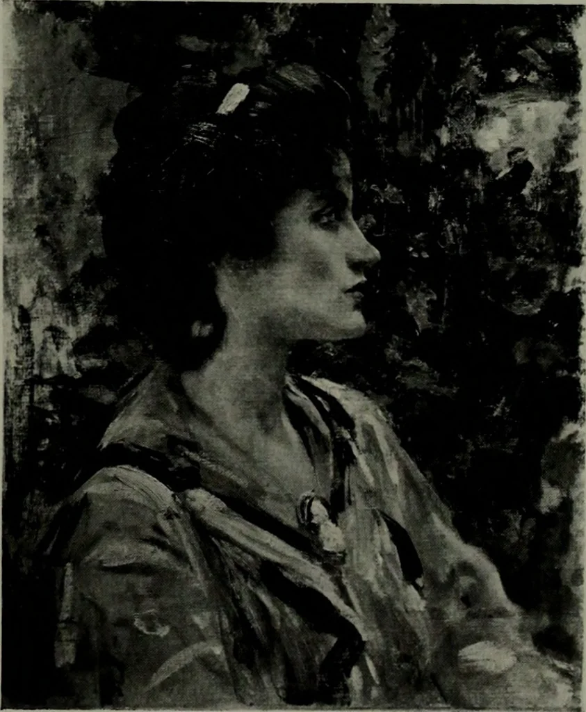 An illustration from De luxe illustrated catalogue of the notable art collection formed by the late George A. Hearn ... to be sold at unrestricted public sale, as directed by the terms of the will, Clarkson Cowl, Herbert Spencer Greims and George E. Schank, executors, on the afternoons and evenings at the places herein stated .., 1918, leaf 82
