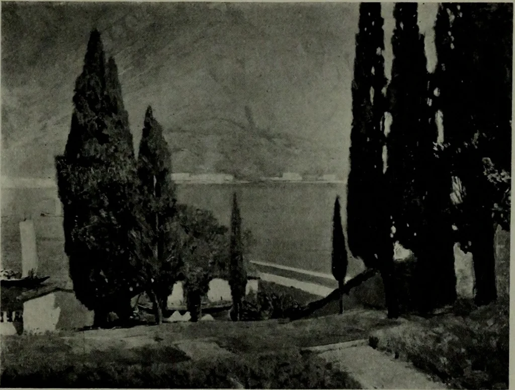 An illustration from De luxe illustrated catalogue of the notable art collection formed by the late George A. Hearn ... to be sold at unrestricted public sale, as directed by the terms of the will, Clarkson Cowl, Herbert Spencer Greims and George E. Schank, executors, on the afternoons and evenings at the places herein stated .., 1918, leaf 96