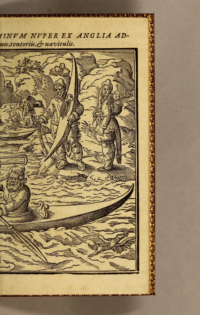 An illustration from De Martini Forbisseri Angli navigatione in regiones occidentis et septentrionis narratio historica,, 1580, leaf 11
