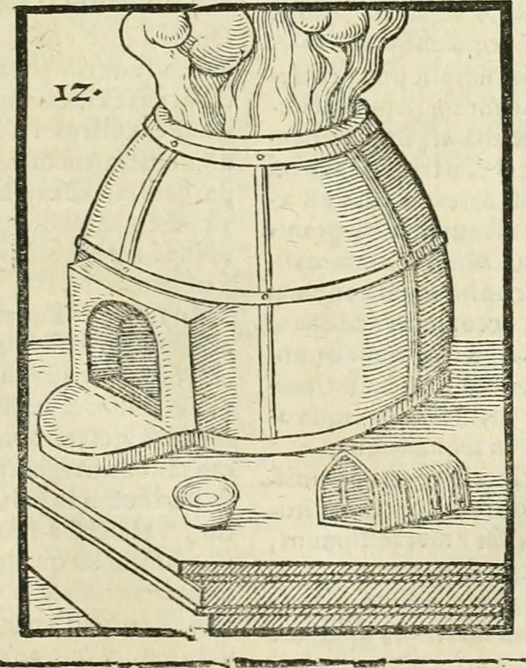 An illustration from De monetis et re nvmaria libri dvo: qvorvm primvs artem cvdendae monetae, secvndvs vero qvaestionvm monetariarvm decisiones continet. His accesservnt tractatvs varii atqve vtiles, necnon consilia, singvlaresqve additiones tam veterum, quàm neotericorum authorum, qui de monetis... scripserunt .., 1591, leaf 120