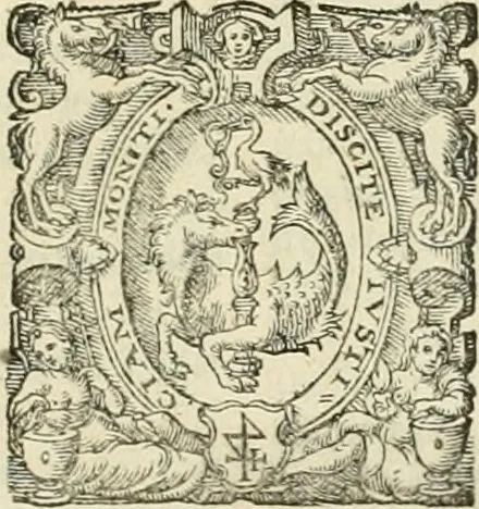 An illustration from De monetis et re nvmaria libri dvo: qvorvm primvs artem cvdendae monetae, secvndvs vero qvaestionvm monetariarvm decisiones continet. His accesservnt tractatvs varii atqve vtiles, necnon consilia, singvlaresqve additiones tam veterum, quàm neotericorum authorum, qui de monetis... scripserunt .., 1591, leaf 348