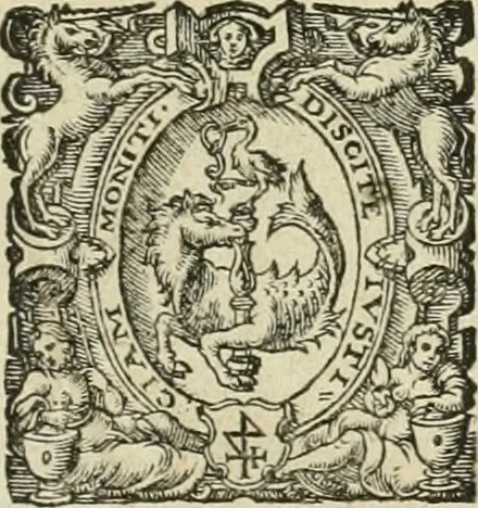 An illustration from De monetis et re nvmaria libri dvo: qvorvm primvs artem cvdendae monetae, secvndvs vero qvaestionvm monetariarvm decisiones continet. His accesservnt tractatvs varii atqve vtiles, necnon consilia, singvlaresqve additiones tam veterum, quàm neotericorum authorum, qui de monetis... scripserunt .., 1591, leaf 4