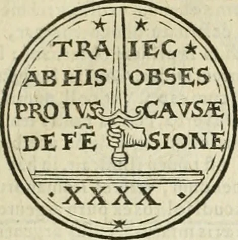 An illustration from De monetis et re nvmaria libri dvo: qvorvm primvs artem cvdendae monetae, secvndvs vero qvaestionvm monetariarvm decisiones continet. His accesservnt tractatvs varii atqve vtiles, necnon consilia, singvlaresqve additiones tam veterum, quàm neotericorum authorum, qui de monetis... scripserunt .., 1591, leaf 84
