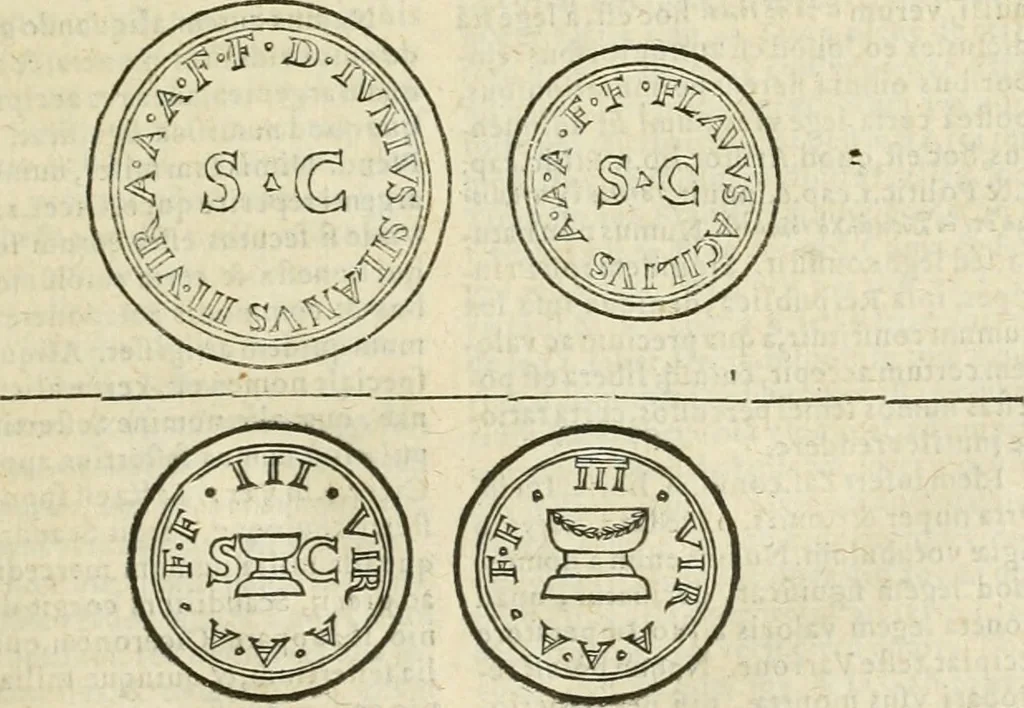 An illustration from De monetis et re nvmaria libri dvo: qvorvm primvs artem cvdendae monetae, secvndvs vero qvaestionvm monetariarvm decisiones continet. His accesservnt tractatvs varii atqve vtiles, necnon consilia, singvlaresqve additiones tam veterum, quàm neotericorum authorum, qui de monetis... scripserunt .., 1591, leaf 88