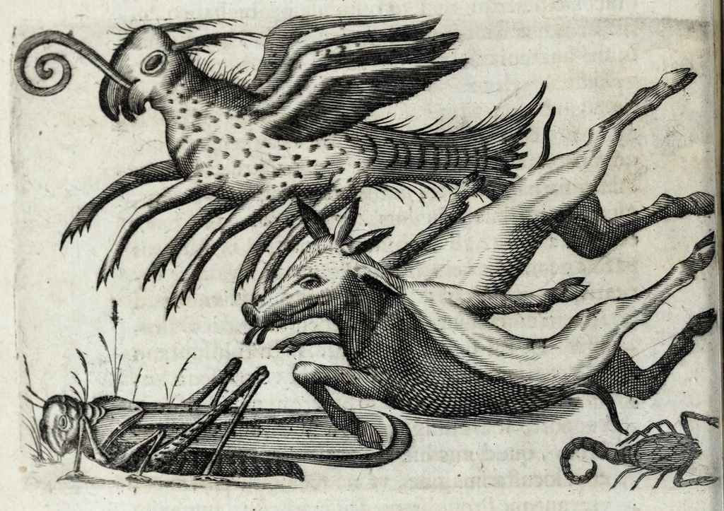 An illustration from De monstrorum caussis, natura, et differentiis libri duo : in quibus ex rei natura monstrorum historiae, caussae, generationes, & differentiae plurimae a sapientibus intactae : cum generatim & in plantarum, & belluarum genere, tum seorsum in humana specie tractantur : multis illustrium autorum locis difficillimis explanatis de masculo parturiente, de feminis in viros mutatis, de hermaphroditorum natura, de dissimilium specierum : venere prolifica, de castratorum fecunditate, depuero lapidescente, de anomantis aurea parte, alijsque admirabilibus, 1634, leaf 46